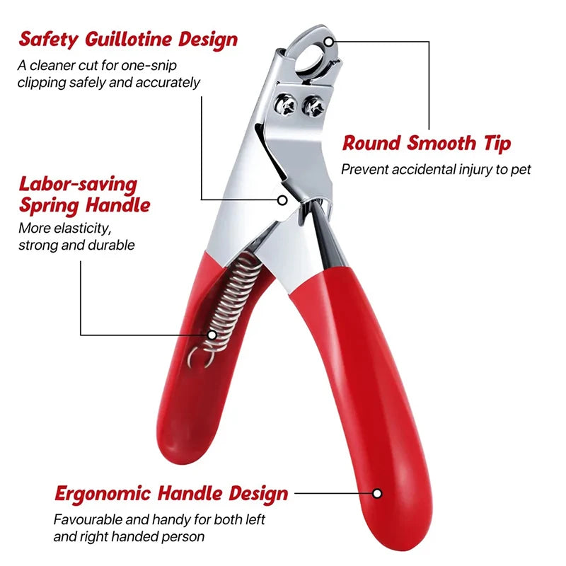 Stainless Steel Guillotine Nail Clipper for Dogs & Cats